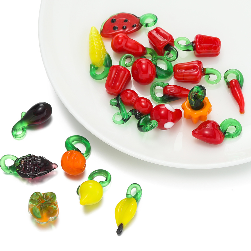 2 PCS/Package 12 * 19mm 8.5*19mm 9.5*25mm Glass Fruit Vegetable Pendant display picture 7