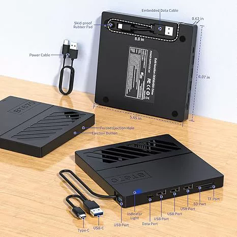 External ultra-thin recorder desktop laptop external optical drive card 7-in-1 multi-function dvd recorder