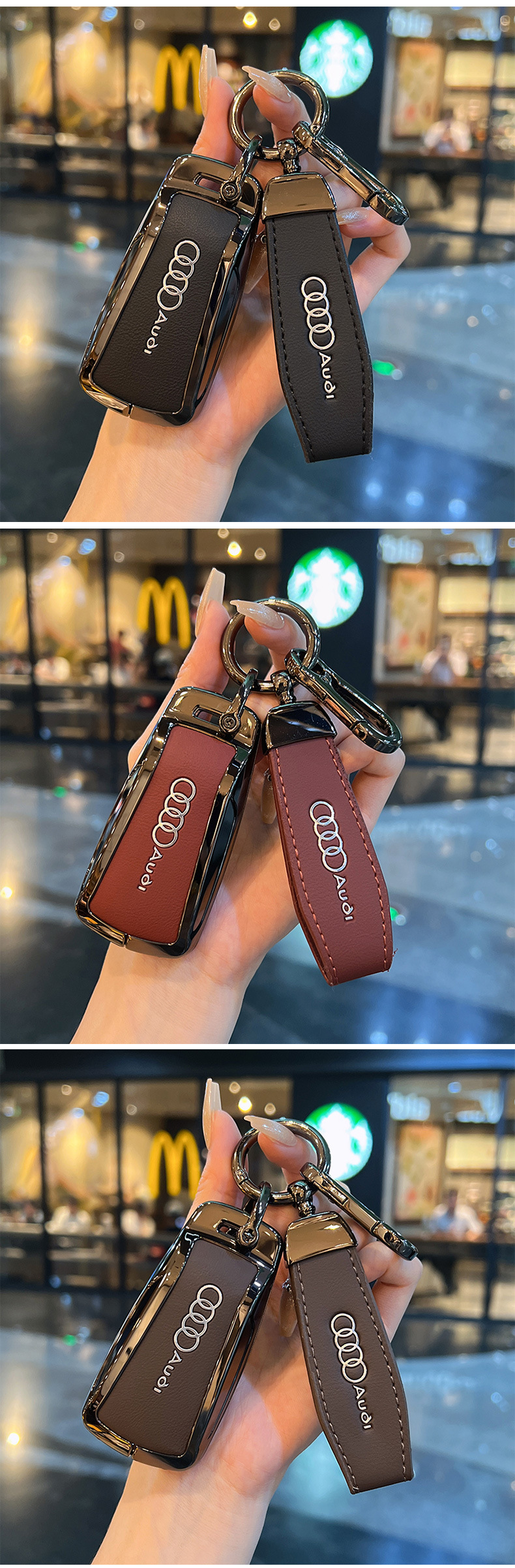 Suitable for Audi A6L Key Cover Q7 A4L Q4Etron New A3L Car Q3Q5 Bag Q2 Buckle Q6 Shell A7L Male A5L
