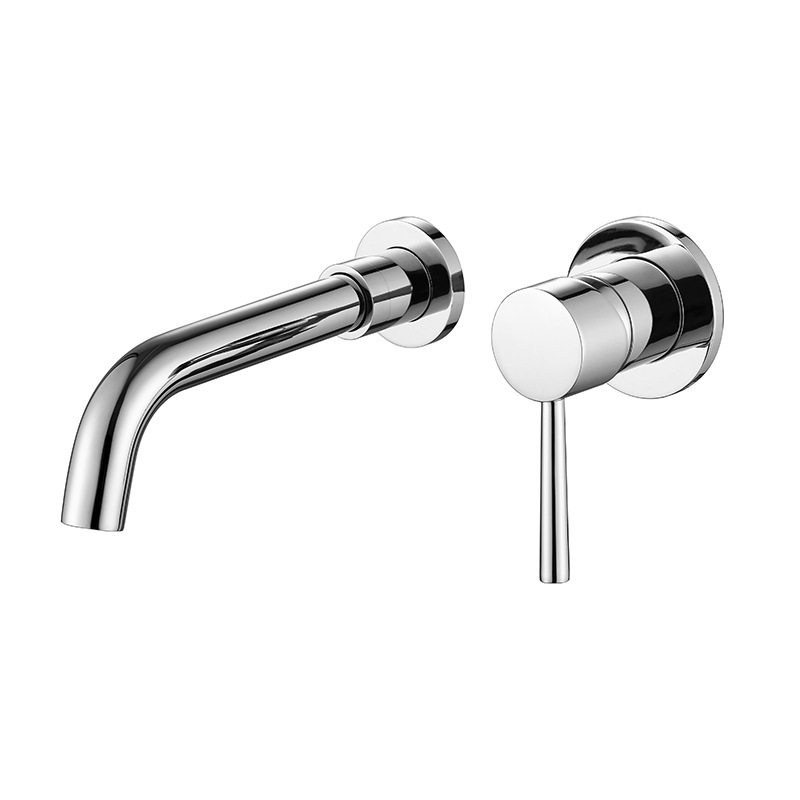 Yiyu black brass wall-mounted faucet for hand washing and washbasin, concealed washbasin faucet, cold and hot faucet Item Picture