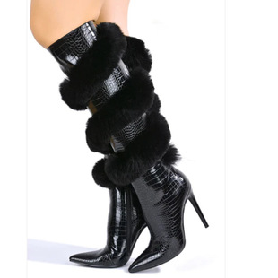 �羳�W���r�bѥ���^������ɫ��ë�LͲ����朶�ѥwomen boots���Q