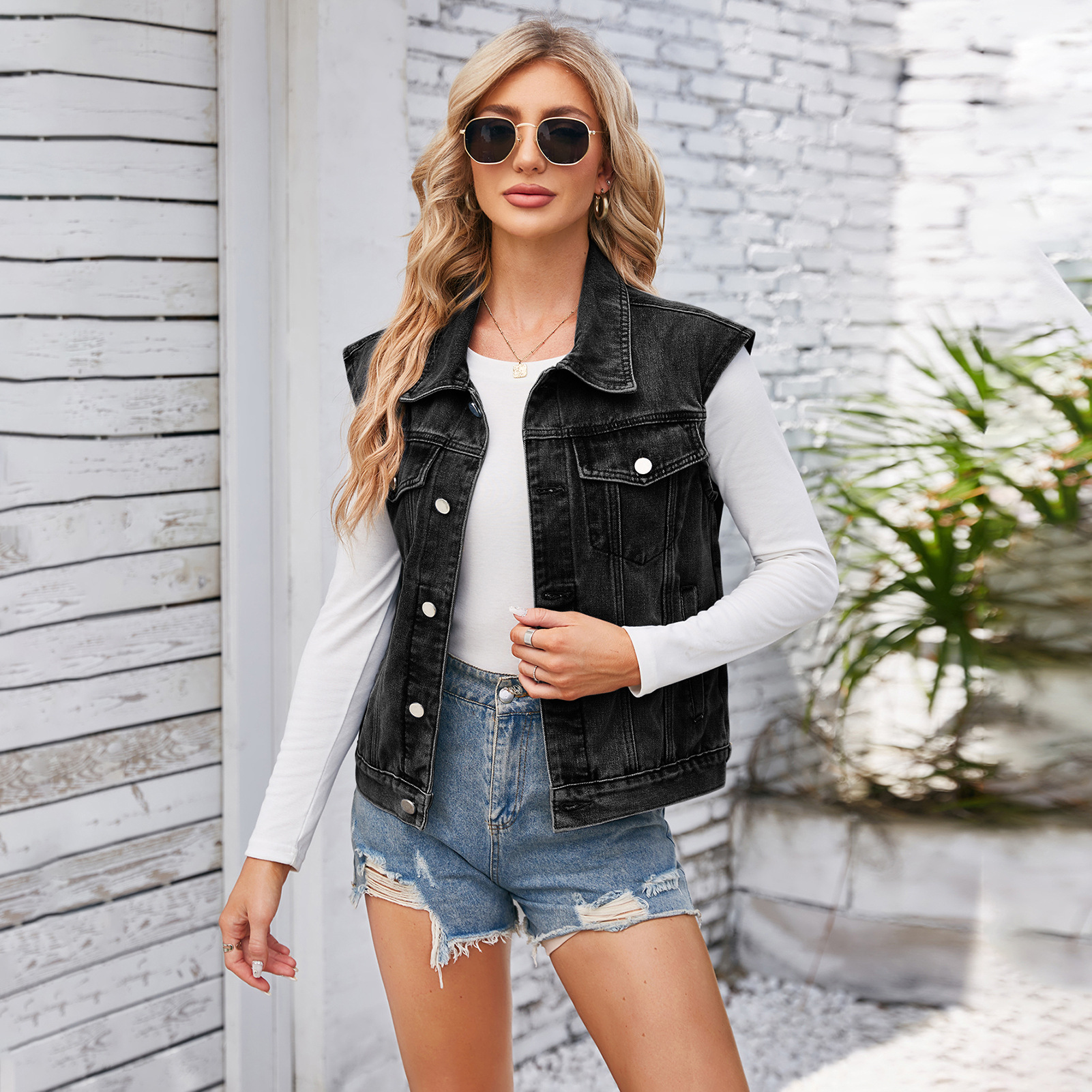 Women's Streetwear Solid Color Single Breasted Vest display picture 4