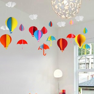 New Semester Kindergarten Classroom Corridor Environment Layout School Decoration Umbrella Cloud New Opening Pendant