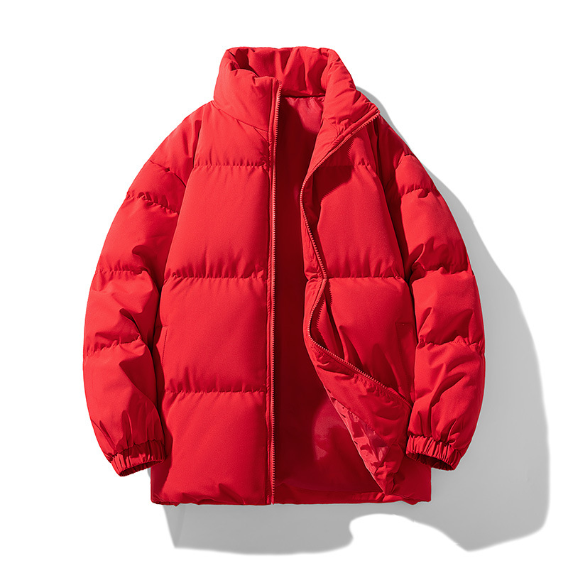 2024 invierno algodón hombre encapuchado pareja con el mismo color de marca de moda pan casual chaqueta de algodón al por mayor