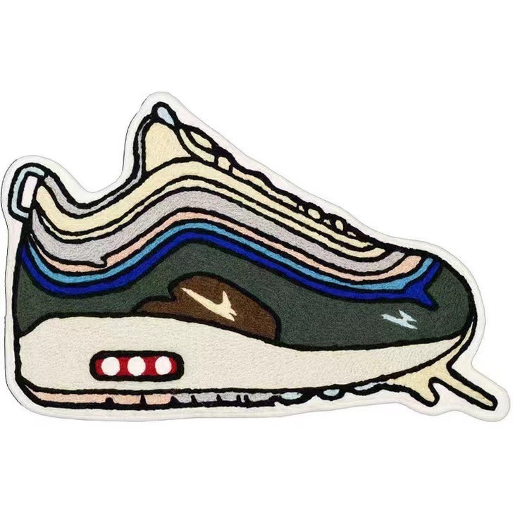 Zapatillas de deporte de marca de moda alfombra de piso de terciopelo de cristal irregular en forma de dibujos animados alfombra de piso de cachemira suministro transfronterizo entrega de una sola pieza