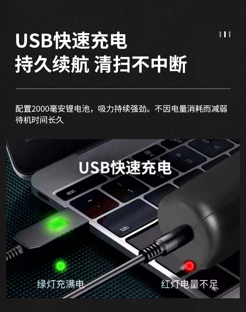 Car Vacuum Cleaner High Power Strong Suction Car Vacuum Cleaner Car Handheld Wireless Charging Folding Vacuum Cleaner