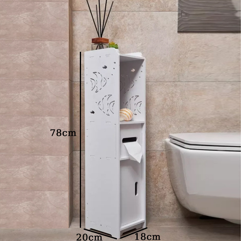 Estante de almacenamiento de baño inodoro gabinete de almacenamiento de hendidura de inodoro doméstico de gran capacidad estante de almacenamiento multicapa estrecho