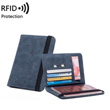 Carpeta de pasaporte bolsas de pasaporte de moda corta bolsas de pasaporte RFID anti-robo tarjeta de deslizamiento bolsas de pasaporte multifuncionales al por mayor