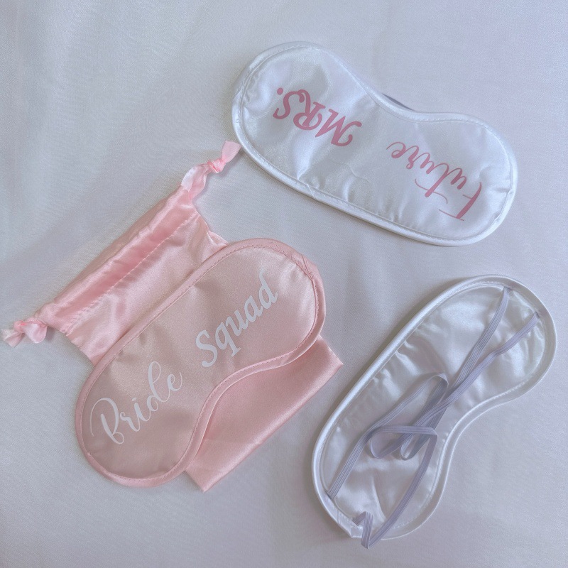 Máscara de ojo nupcial dama de honor regalo de boda bolsa de almacenamiento sombreado traje transpirable fabricante de máscara de ojo de regalo de aviación en stock