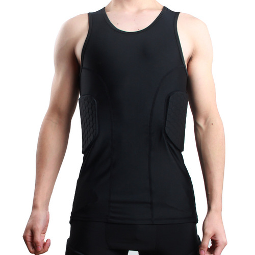 Wholesale cross-border anti-collision vest, anti-fall football tight-fitting sports protective gear, sleeveless shoulder pads, waist pads, jersey, basketball uniforms