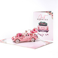 卸売ピンクの車のモデルの装飾品ホームリビングルームのワインキャビネットの装飾品カードグリーティングカード
