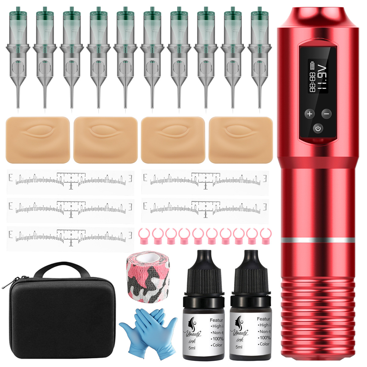 Ybeauty set inalámbrico de bordado de cejas máquina de bordado de cejas todo en uno niebla cejas salvajes granular cejas instrumento de belleza image 1