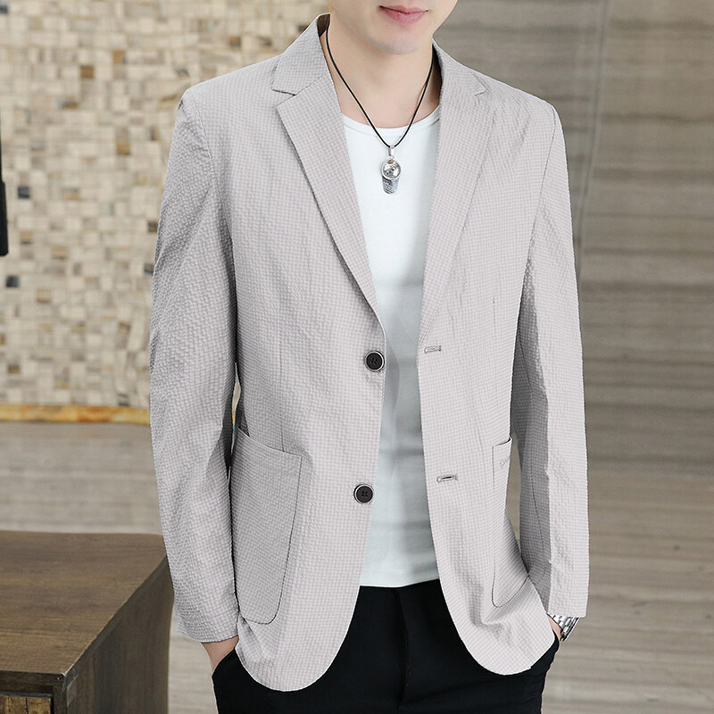 Cross-border supply 8861 [main push] high-end summer light breathable men's suit sunscreen suit anti-wrinkle jacket