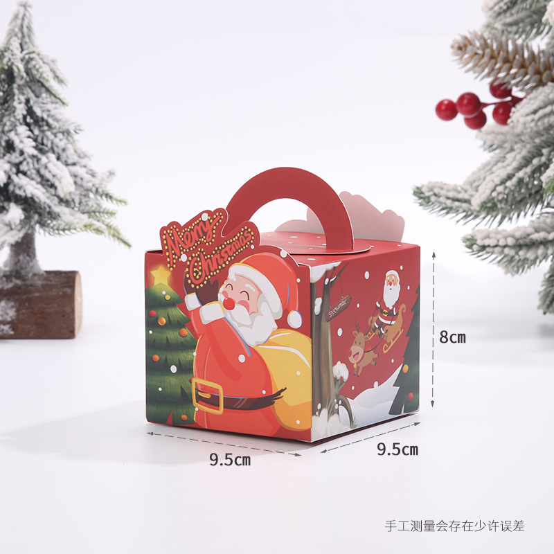 Nueva Navidad Apple caja portátil caja de fruta de seguridad de dibujos animados regalo de Navidad caja de color galleta caja de dulces