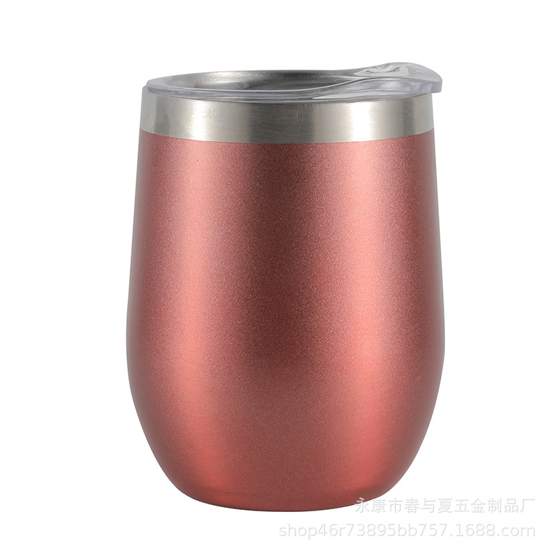 Taza de huevo transfronteriza 12oz 304 de acero inoxidable de doble capa aislada en forma de U copa de vino tinto trago huevo taza grande del vientre