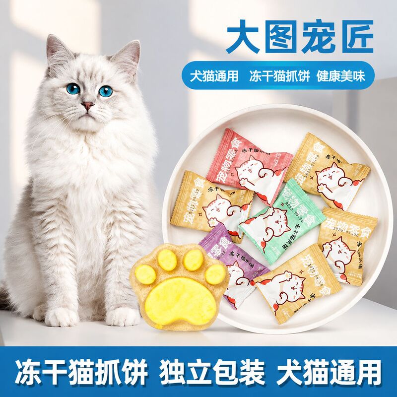 Pet Snacks, Freeze-Dried Raw Meat, Cat Snacks, Freeze-Dried Cat Paw Snacks, Dog Snacks, Chicken, Fish, Egg Yolk