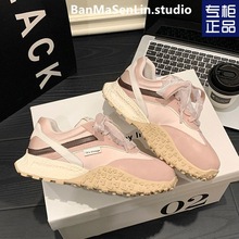 小个子厚底阿甘鞋女休闲鞋2025新款小白鞋女百搭丝带拼色德训鞋女