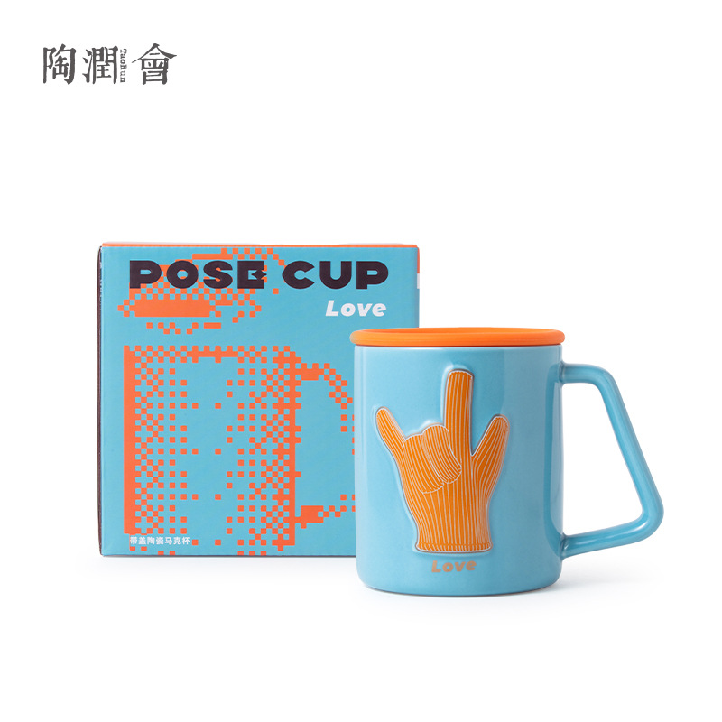 Fábrica de gestos creativos de Liling tazas de cerámica tazas de café tazas de marca tazas de cerámica regalo de vacaciones al por mayor tazas de cerámica