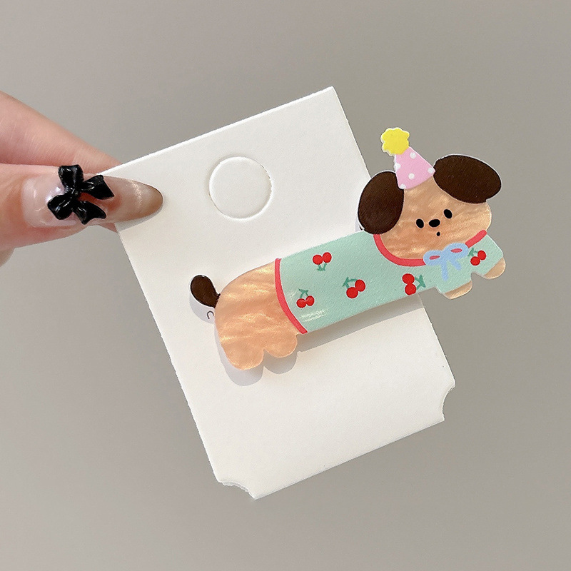 Caricatura encantadora fiesta cachorro gato clip de cabello de mujer lateral clip de banges clip de boca de pato clip de cabello para niños