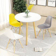 小圓桌一套洽談桌椅組合小戶型家用圓形接待茶桌辦公會議桌60cm