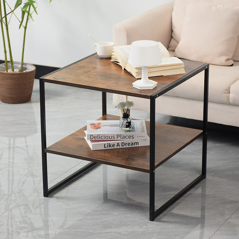 Cross-border Amazon Multifunctional Small Coffee Table Simple Industrial Style Coffee Table Bedroom Sofa Side Table Side Table