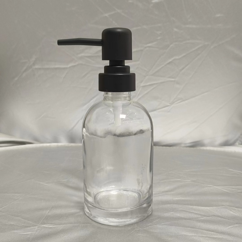 El fabricante suministra 420ml de desinfectante de manos, botella de vidrio transparente de color de patrón vertical cuadrado, botella de desinfectante de manos, vidrio