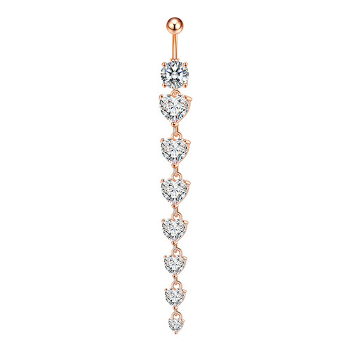 European and American cross-border AliExpress Amazon micro-inlaid zircon butterfly tassel navel ring body piercing navel button jewelry