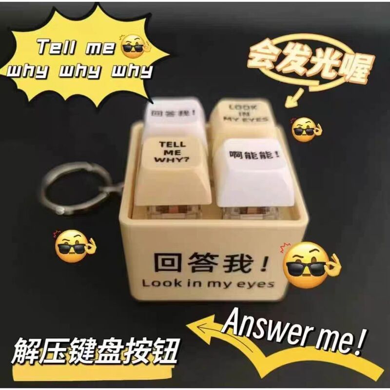 [新しいスタイル] Answer Me Toys 引用発音発光キーホルダー減圧キーおもちゃ友人への楽しいギフト|undefined