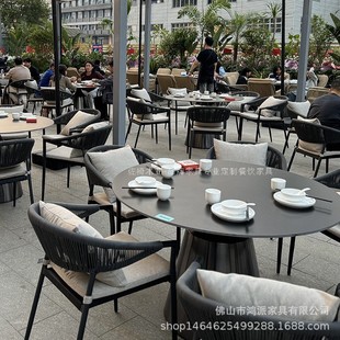 Outdoor Commercial Swing Tables and Chairs, Cafe Restaurant Bar Table and Chair Combination, Outdoor Leisure Rattan Chairs, High-End Furniture