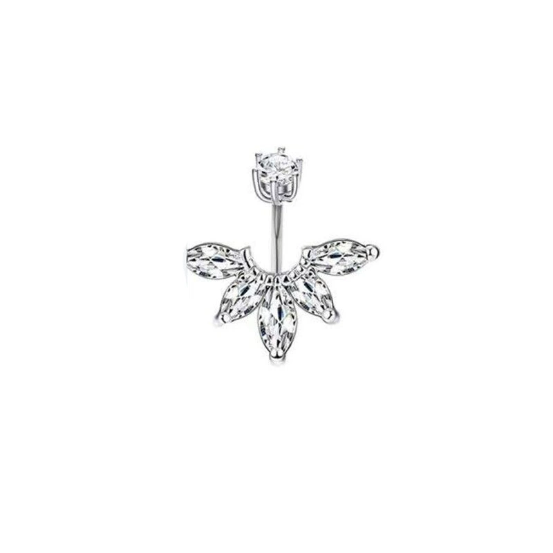 П physiological belly button piercing stainless steel with zircon, Aliexpress, ebay, Amazon