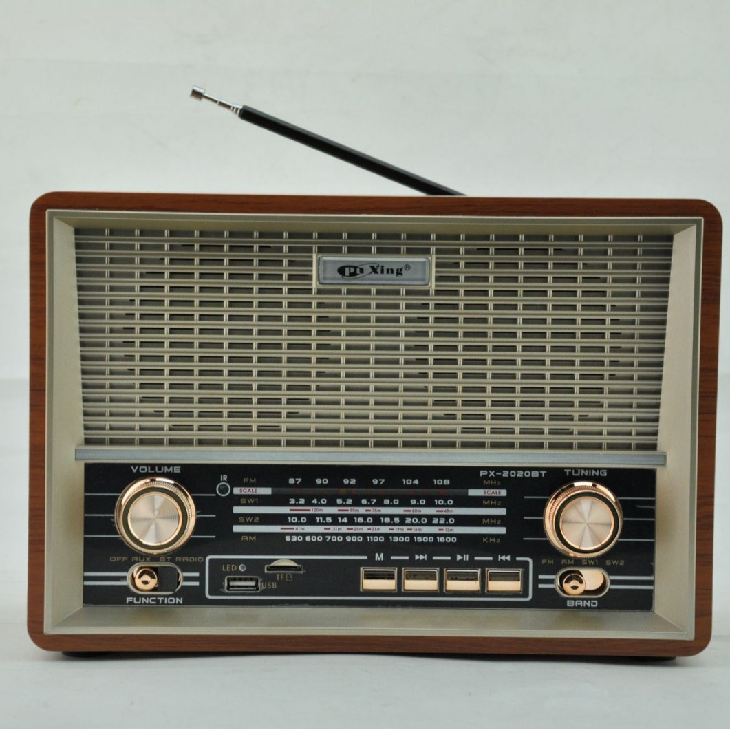 Radio Retro Bluetooth Multifunción PX-2002BT de Plástico con Interfaz USB