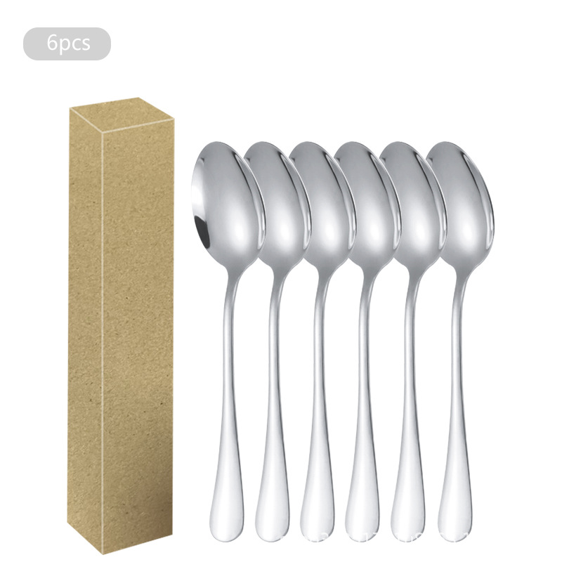 1010 Acero inoxidable 6 paquetes Cuchillo de mesa Cuchillo de carne Cuchara de comida occidental Cuchara Cuchara de postre Juego de vajilla de alta gama para hotel