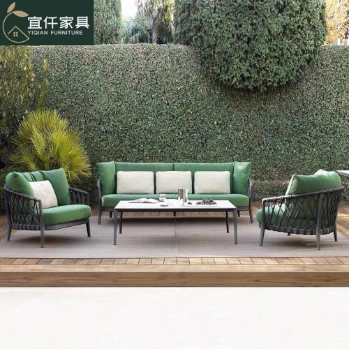Nordic outdoor sofa courtyard villa furniture balcony rattan chair single outdoor garden terrace leisure rattan sofa