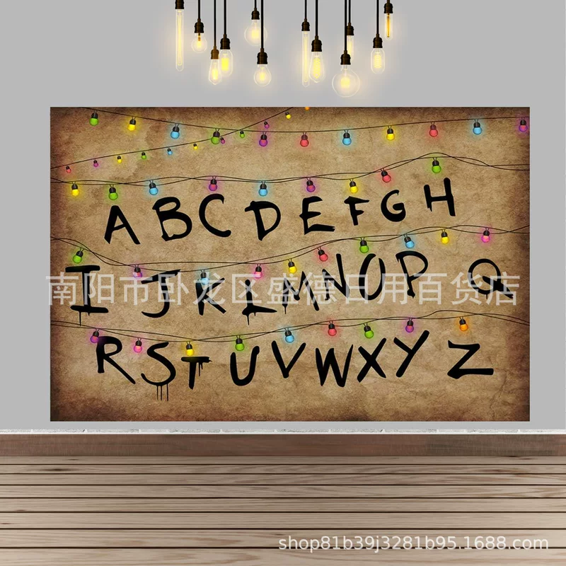 Amazon Retro Letter Colorful String Lights Background Banner Baby Shower Birthday Party Decoration Props Backdrop