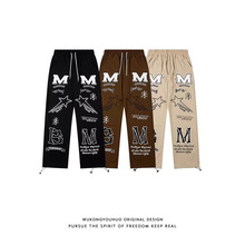 亚马逊热销韩版抽绳街舞hiphop嘻哈休闲裤男爵士舞运动裤跨境外贸