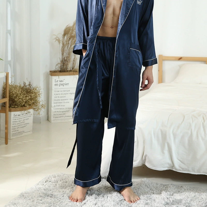 Пижама, мужской overall, летние шелковые брюки, оптом
