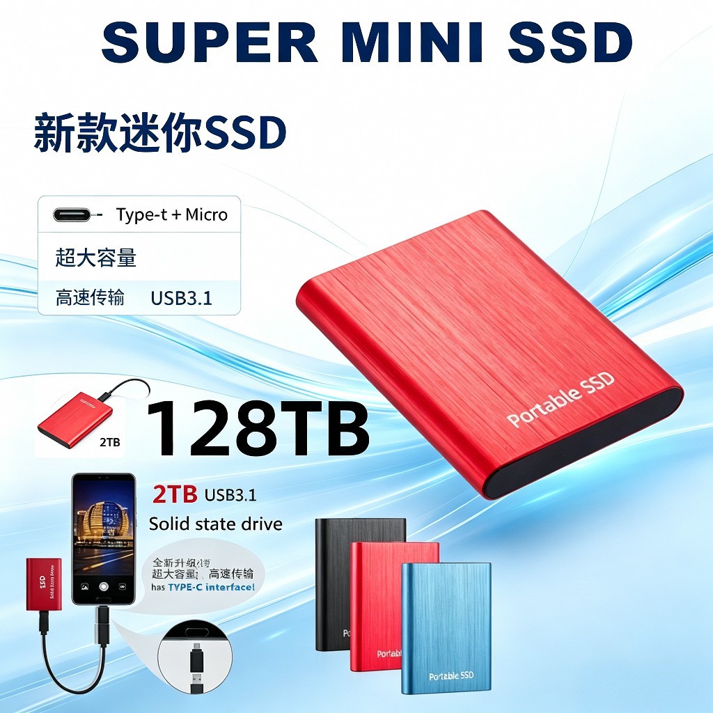 Cross-Border Hot-Selling Product: High-Capacity Portable Solid-State Drive, Metal Version