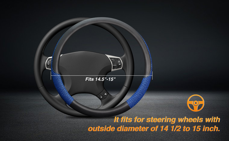 Cross-border hot-selling ice silk car steering wheel cover four seasons universal breathable non-slip microfiber steering wheel cover