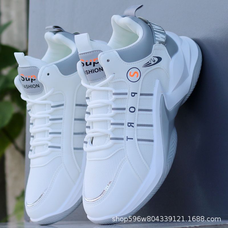 2023 zapatos de caña alta para hombre de otoño e invierno zapatos casuales deportivos de malla transpirables zapatos de papá de todo fósforo zapatos de hombre de aumento de marea