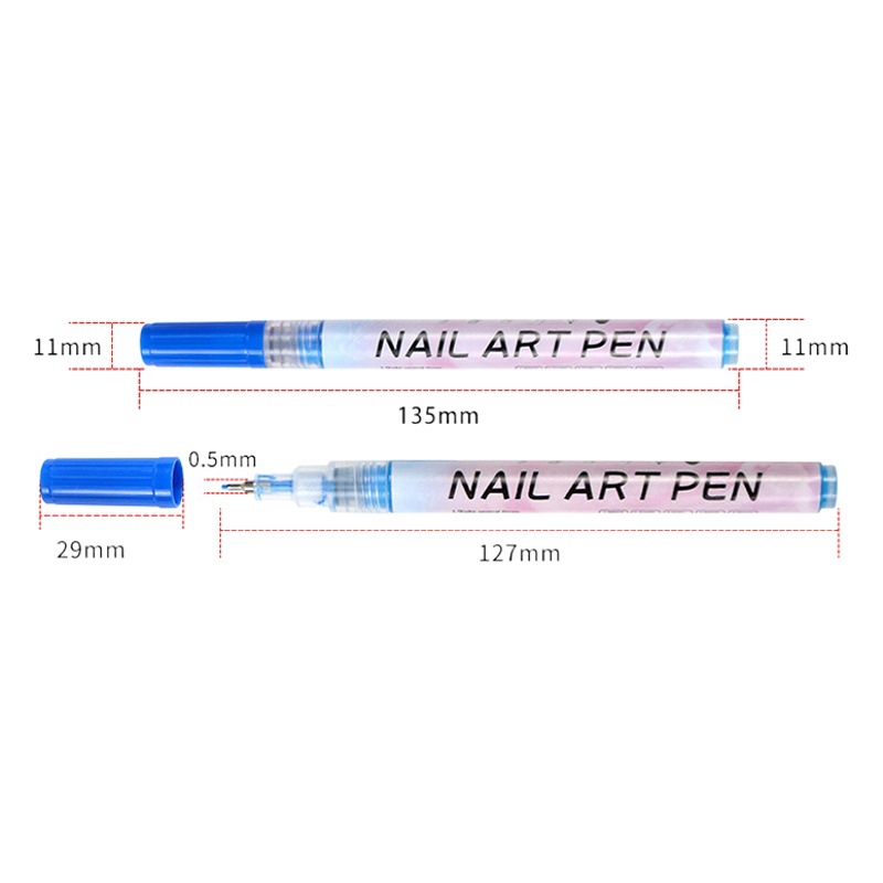 SOMEQI Bolígrafo para decoración de uñas de 12 colores para pintar y puntear, bolígrafo con punta de aguja para diario DIY, bolígrafo para delinear, bolígrafo para grafiti para decoración de uñas.