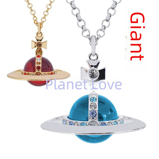 Saturn series huge size 30mm beads high standard logo three-dimensional Saturn sweater necklace long style