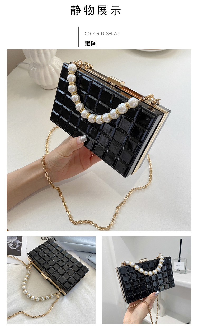 Fashion Solid Color Transparent Pearl Handle Messenger Bag display picture 19