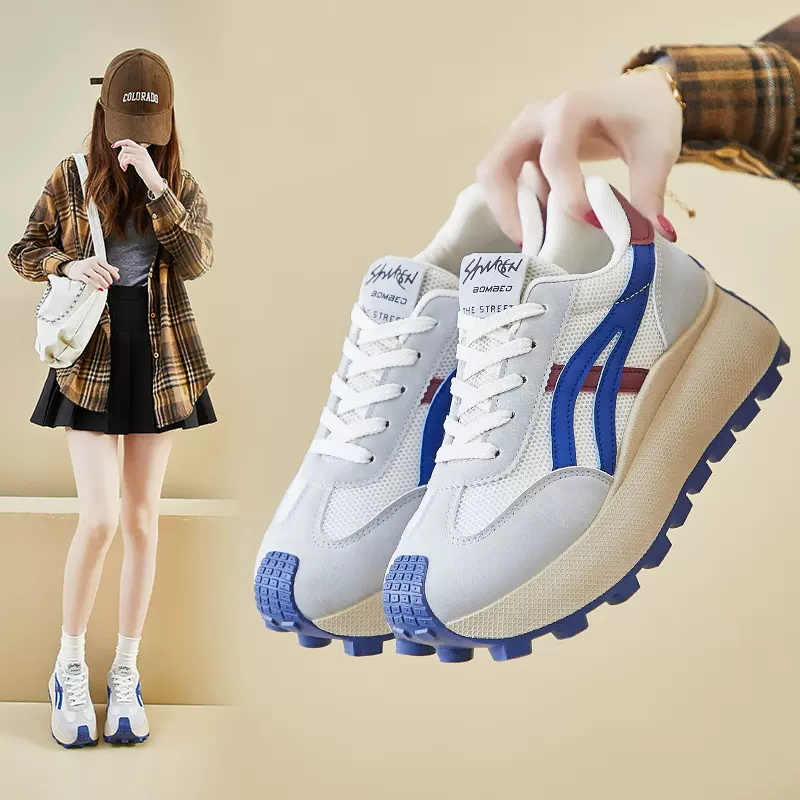 ins韩版新款阿甘鞋女2025春季学生跑步运动厚底增高休闲HL861-2