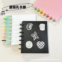 Album Small Card Book Mushroom Hole Simple Black and White 3-inch Photos of Life Write Storage Star Chasing Card Book Times Youth Group