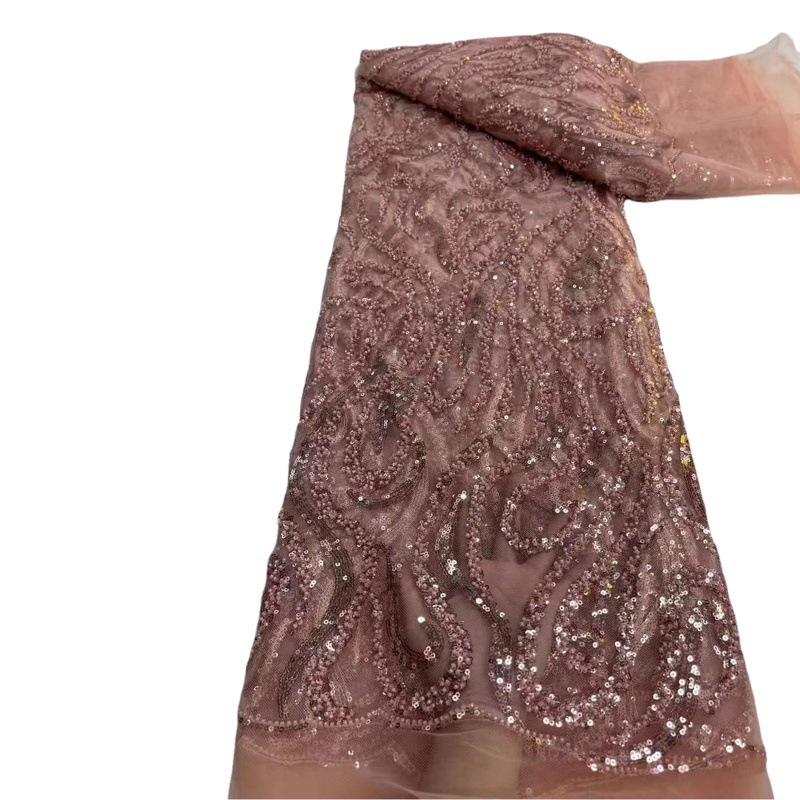 5 yardas de tela de encaje con cuentas y bordado de lentejuelas para vestidos formales y vestidos de novia. image 1