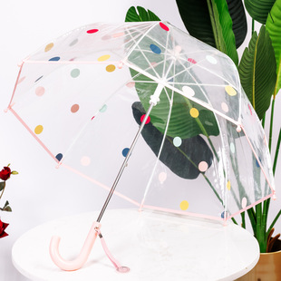 Wholesale Anti-pinch Hand Umbrella Colorful Dot Cute Cartoon Sunflower Full Fiber Children's Umbrella Printable logo