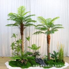バイオニックグリーン植針葵樹熱帯植物軟装ヤシの木置物屋内外造景キャンプ風偽緑植樹