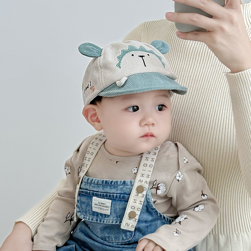 Sombreros para bebés primavera y otoño nuevo mes pequeño gorro de lengua de pato gorro para niños y niñas sombrero de protección solar gorro de béisbol de mes pequeño