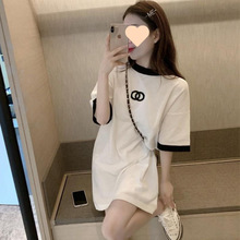 白色短袖T恤女2023年新款夏季韩系超火上衣宽松半袖体恤中长款ins