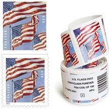 新款 U.S. Flag Forever Stamps 美国国旗贴纸独立日国旗邮票贴纸